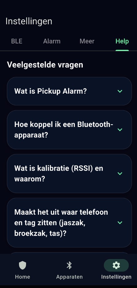 Veelgestelde vragen in de app